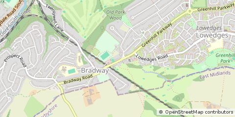 Map of Bradway, Sheffield