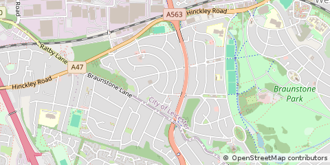 Map of Leicester, Leicestercestershire