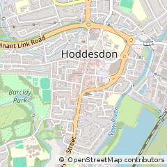 Map of Hoddesdon, Hertfordshire