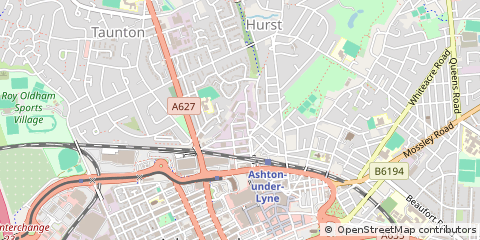 Map of Ashton Under Lyne, Lancs