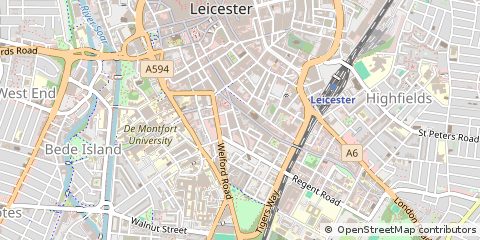 Map of Leicester, Leicestershire
