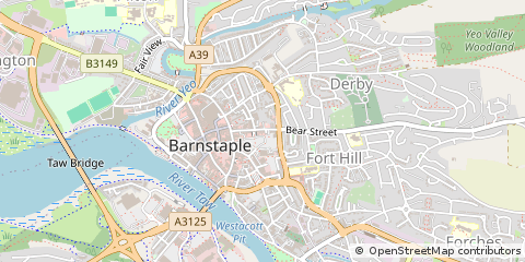 Map of Barnstaple, Devon