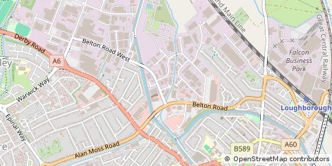 Map of Loughborough, Leicestershire