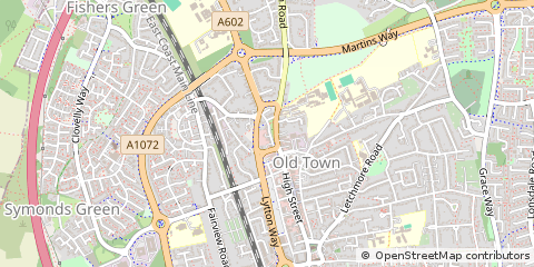 Map of Stevenage, Hertfordshire
