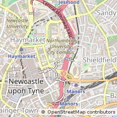 Map of Newcastle Upon Tyne, Tyne and Wear