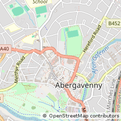 Map of Abergavenny, Herefordshire