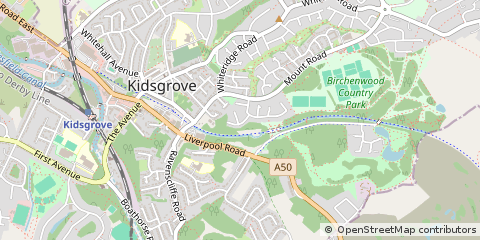 Map of Stoke on Trent, Staffordshire