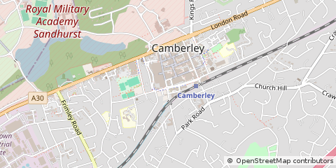 Map of Camberley, Surrey
