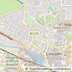 Map of Lincoln, Lincolnshire