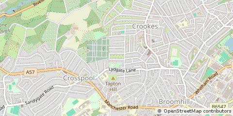 Map of Sheffield, South Yorkshire