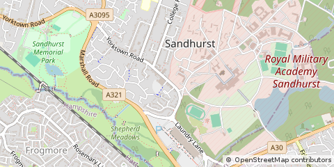 Map of Sandhurst, Berkshire