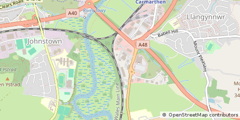 Map of Carmarthen, Dyfed