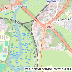 Map of Carmarthen, Dyfed