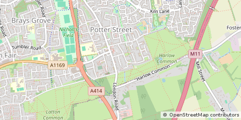 Map of Harlow, Essex