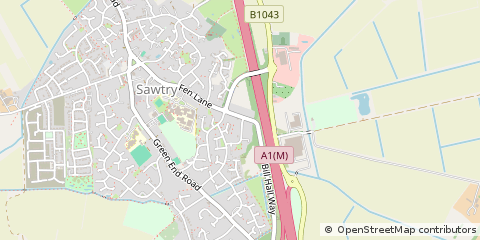 Map of Sawtry, Cambridgeshire