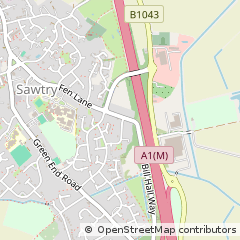 Map of Sawtry, Cambridgeshire