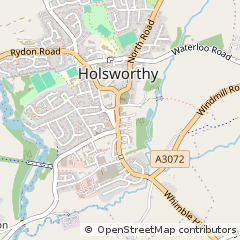 Map of Holsworthy, Devon