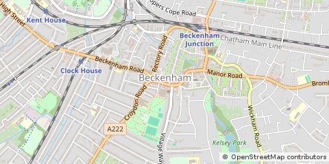 Map of Beckenham, Kent