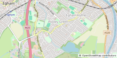 Map of Egham, Surrey