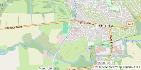Map of Tillicoultry, Clackmannanshire