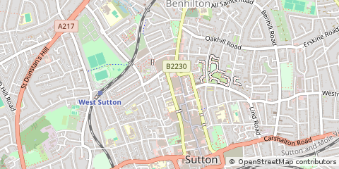 Map of Sutton, Surrey