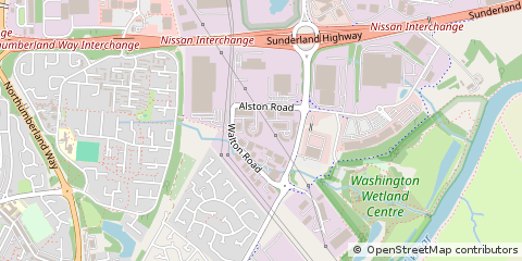 Map of Washington, Tyne & Wear