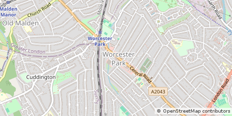 Map of Worcester Park