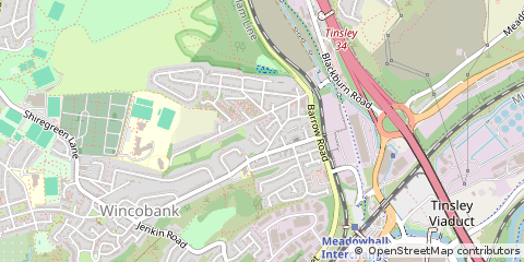 Map of Sheffied, South Yorkshire