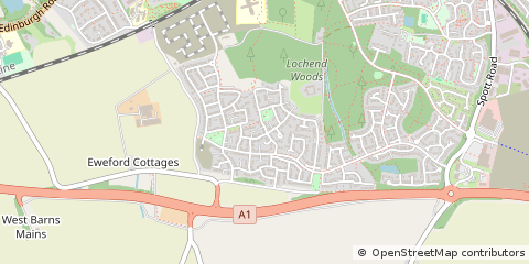 Map of Dunbar, East Lothian