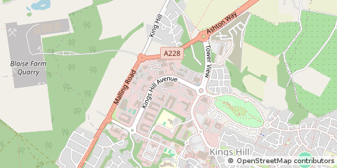 Map of West Malling, Kent