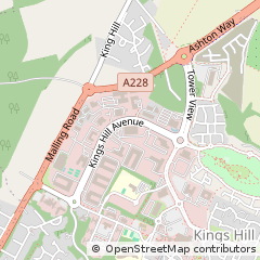 Map of West Malling, Kent