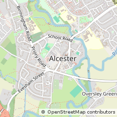 Map of Alcester, Warwickshire