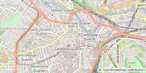 Map of Sheffield, South Yorkshire