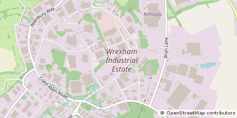 Map of Wrexham, Clwyd