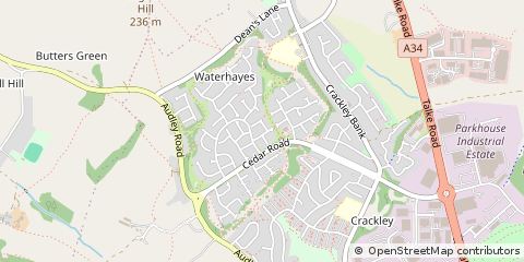 Map of Newcastle-Under-Lyme, Staffordshire