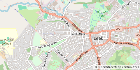 Map of Leek, Staffordshire