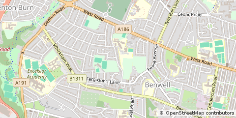 Map of Newcastle Upon Tyne, Tyne and Wear