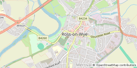 Map of Ross-on-WYE, Herefordshire