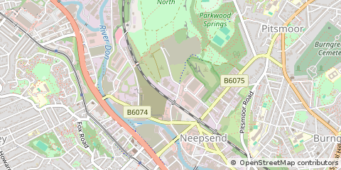 Map of Sheffield, South Yorkshire