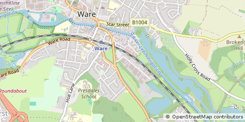Map of Ware, Hertfordshire