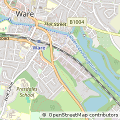 Map of Ware, Hertfordshire