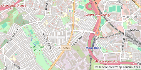Map of Leeds, West Yorkshire