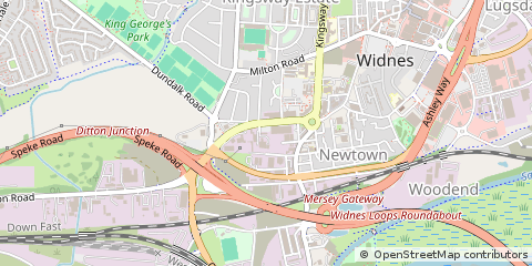 Map of Widnes, Cheshire
