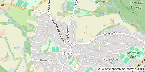 Map of Sheffield, Yorkshire