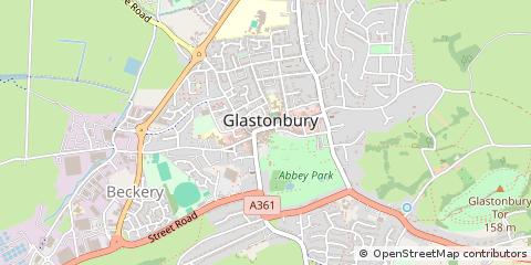 Map of Glastonbury, Somerset