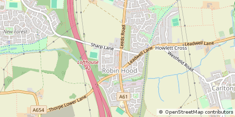 Map of Wakefield, West Yorkshire