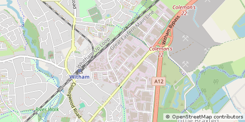 Map of Witham, Essex