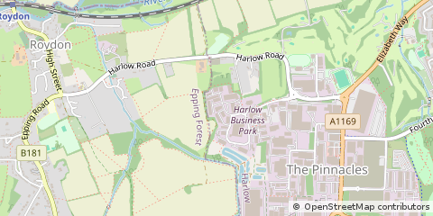 Map of Harlow, Essex