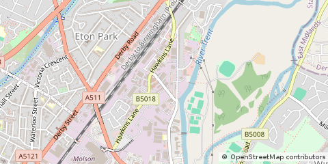 Map of Burton-on-Trent, Staffordshire