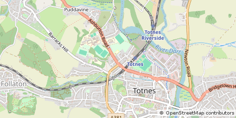 Map of Totnes, Devon